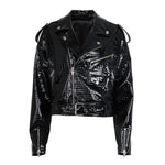 MizDragonfly Apparel Matrix Croc Leather Biker Women Jacket
