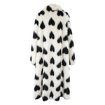 MizDragonfly Apparel  Paris Plush Long Black White Heart Jacket Back
