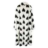 MizDragonfly Apparel  Paris Plush Long Black White Heart Jacket Back