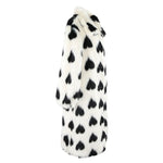 MizDragonfly Apparel  Paris Plush Long Black White Heart Jacket Side