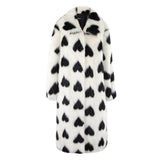 MizDragonfly Apparel  Paris Plush Long Black White Heart Jacket