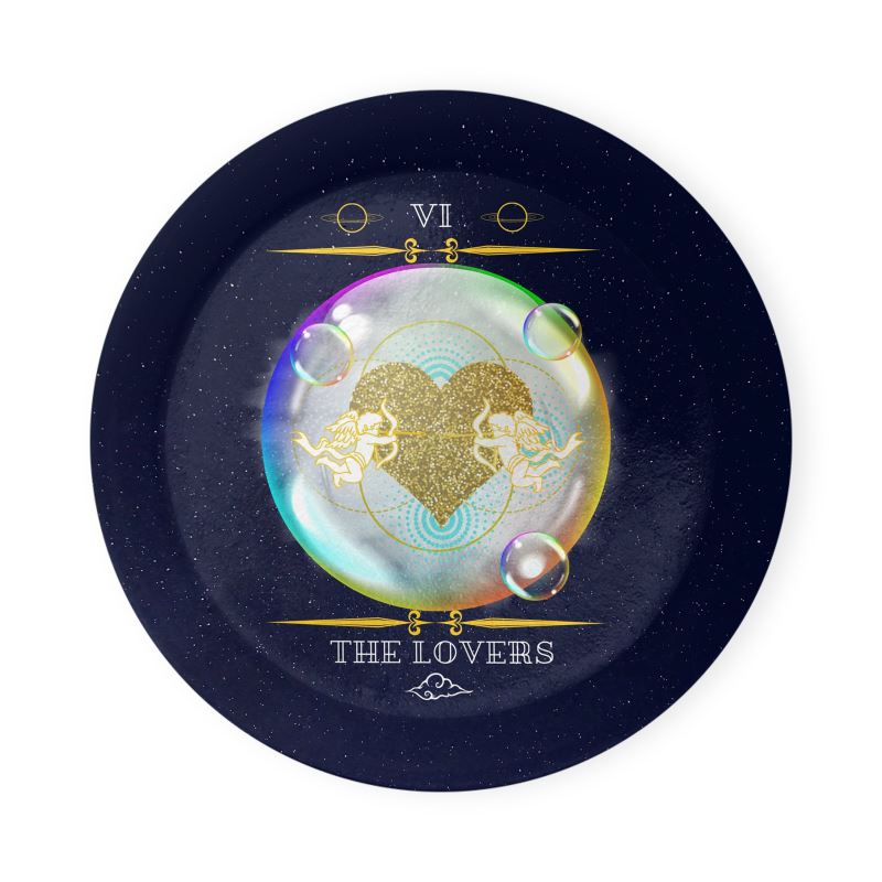 MizDragonfly Decor Coaster Jewelr Trinket Tray Tarot Card The Lovers