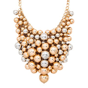MizDragonfly Jewelry Boom Two Tone Geometric Sphere Collar Necklace