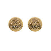 MizDragonfly Jewelry Chateau Gold Horse Coin Stud Earrings