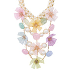 MizDragonfly Jewelry Corsage Multi Colour Acrylic Flower Pearl Collar Necklace