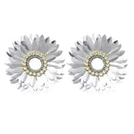 MizDragonfly Jewelry Daisy Silver Sequin Stud Earrings