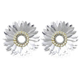 MizDragonfly Jewelry Daisy Silver Sequin Stud Earrings