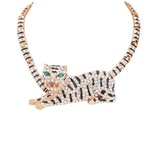 MizDragonfly Jewelry Ferocious Crystal Tiger Green Marquise Eyes Necklace