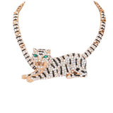 MizDragonfly Jewelry Ferocious Crystal Tiger Green Marquise Eyes Necklace