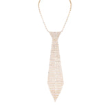 MizDragonfly Jewelry Gold Crystal Long Necklace Tie Model Sensational
