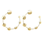 MizDragonfly Jewelry Gold Panorama Gold Disk Statement Hoop Earrings