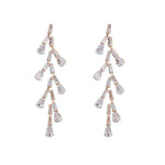 MizDragonfly Jewelry Gold Twiggy Zirconia Rhinestone Drop Earrings