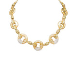 MizDragonfly Jewelry Harbour Gold Circle Rhinestones Geometric Choker Collar Necklace