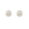 MizDragonfly Jewelry LouLou White Stud Crystal Gold Earrings