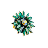 MizDragonfly Jewelry North Green Navette Spike Blue Glitter Disk Ring