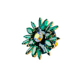 MizDragonfly Jewelry North Green Navette Spike Blue Glitter Disk Ring Angle