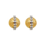 MizDragonfly Jewelry Nova Clear Rhinestone Gold Dome Stud Earrings