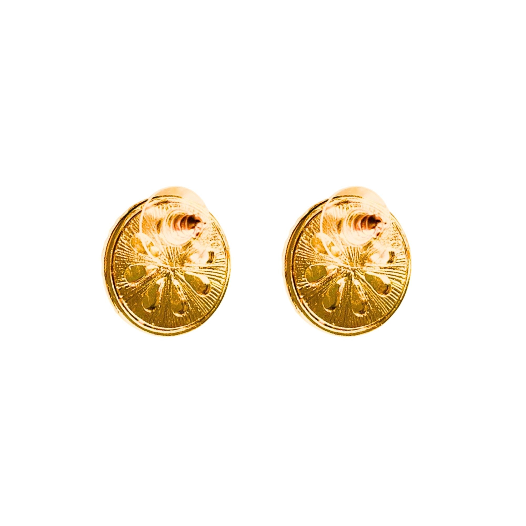 MizDragonfly Jewelry Secret White Faux Pearl Dome Stud Earrings Back