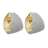 MizDragonfly Jewelry Selena Clear Rhinestone Pave Statement Hoop Earrings