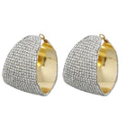 MizDragonfly Jewelry Selena Clear Rhinestone Pave Statement Hoop Earrings Angle