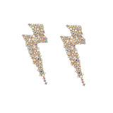 MizDragonfly Jewelry Thunder Lightening Bolt Crystal Stud Earrings