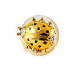 MizDragonfly Jewelry Vintage Gold Lady Bug Clear Disk Adjustable Ring Angle