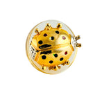 MizDragonfly Jewelry Vintage Gold Lady Bug Clear Disk Adjustable Ring