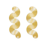 MizDragonfly Jewelry Vixen Gold Wave Statement Drop Earrings
