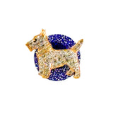 MizDragonfly Jewelry Yorky Dog Rhinestone Purple Disk Ring Angle