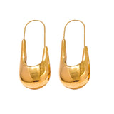 Zedna Gold Geometric Drop Hoop Earrings