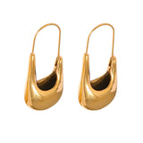 Zedna Gold Geometric Drop Hoop Earrings