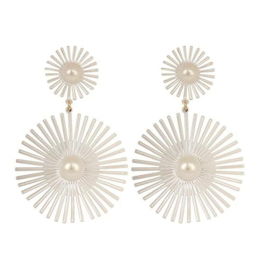 MizDragonfly Jewelry Zenith Spike Geometric Pearl Statement Earrings Gallery