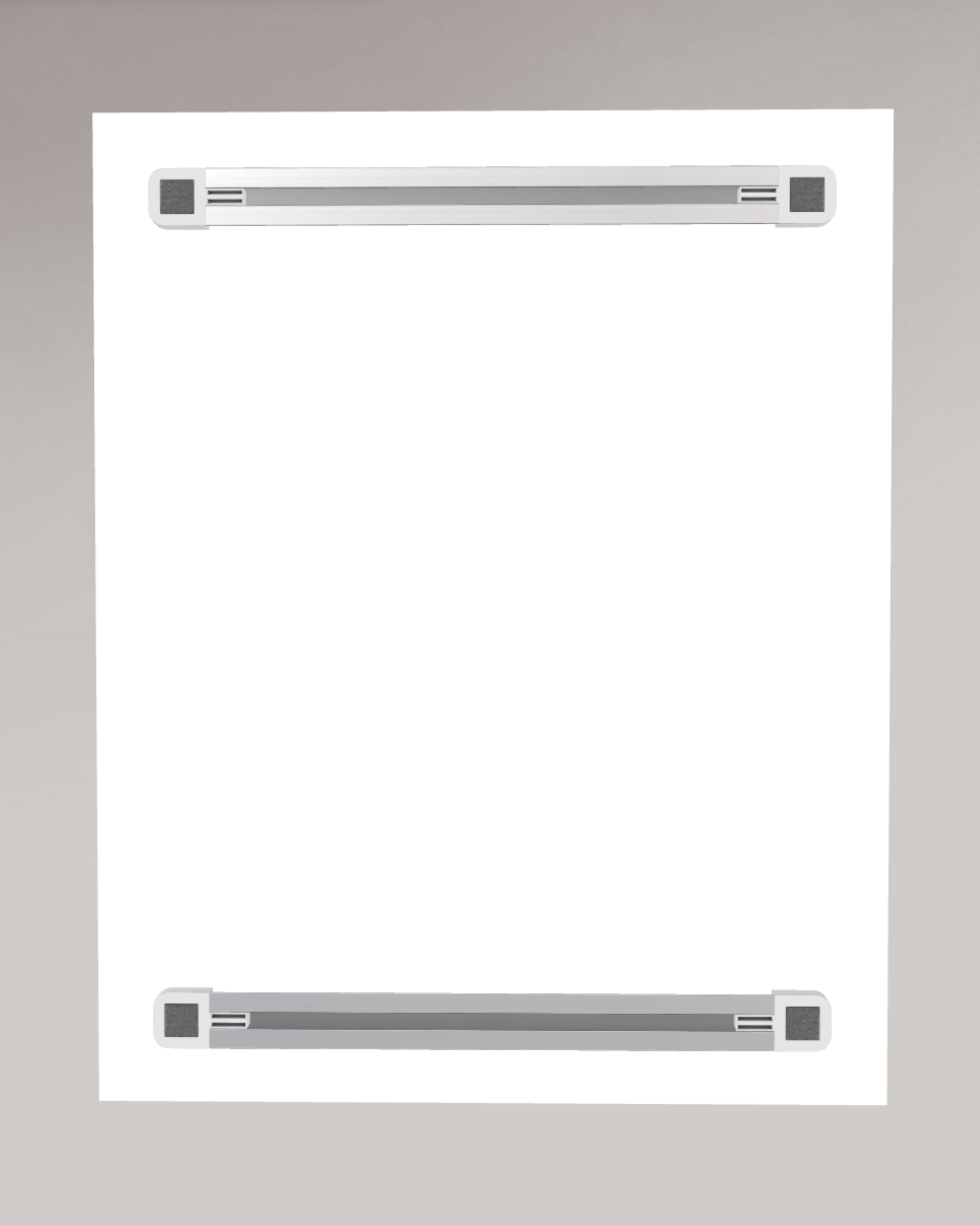 MizDragonfly Mother Nature Series: Qi artwork background featuring the ready to hang silver handles on a white background and plain living room wall