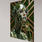 MizDragonfly Mother Nature Series: Qi fine art providing a side view of the artwork and luminosity coming from the 4mm acrylic glass side view