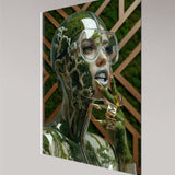 MizDragonfly Mother Nature Series: Qi fine art providing a side view of the artwork and luminosity coming from the 4mm acrylic glass side view