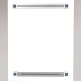 The back engineering view of a premium museum-quality fine art print showing the concealed aluminum hanging rails installation system.