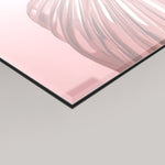 A glossy 4mm rectangular panel featuring a close-up of MizDragonfly's Pressurized artwork with a pink reflective surface and a black edge, shown against a light grey background.