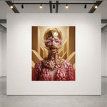A museum-grade, premium framed Eye Candy art print by MizDragonfly displayed as a focal piece on a minimalist white wall in a luxury contemporary New York gallery