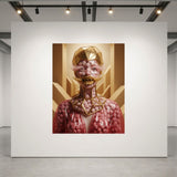 A museum-grade, premium framed Eye Candy art print by MizDragonfly displayed as a focal piece on a minimalist white wall in a luxury contemporary New York gallery