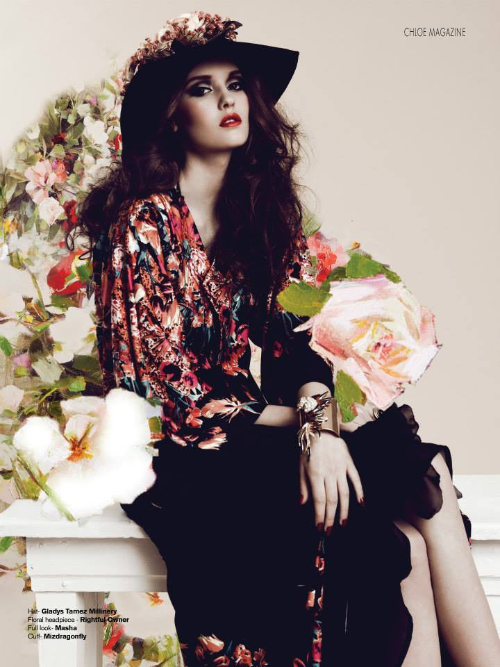 MizDragonfly Jewelry Vintage Peacock Gold Cuff Bracelet Chloe Magazine Full Page