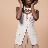 Vintage Fiesta Leather Flower Wood Ring - As seen in BLOWE Magazine