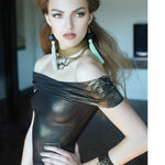 MizDragonfly Jewelry Gaga Mint Natural Wood Silk Tassle Earrings BLOWE Magazine Full Page