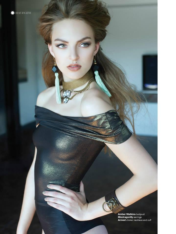 MizDragonfly Jewelry Gaga Mint Natural Wood Silk Tassle Earrings BLOWE Magazine Full Page