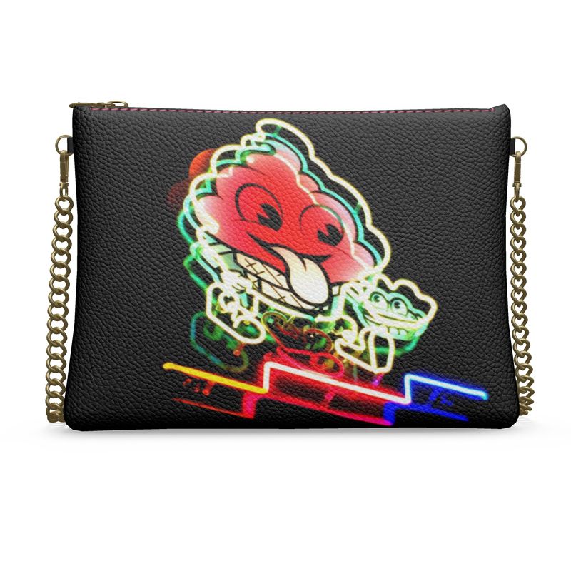NYC Brooklyn Neon Ice Cream Parlour Crossbody Leather Purse