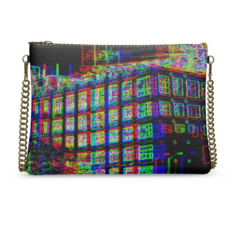 NYC Superimposed Building Crossbody Leather Purse