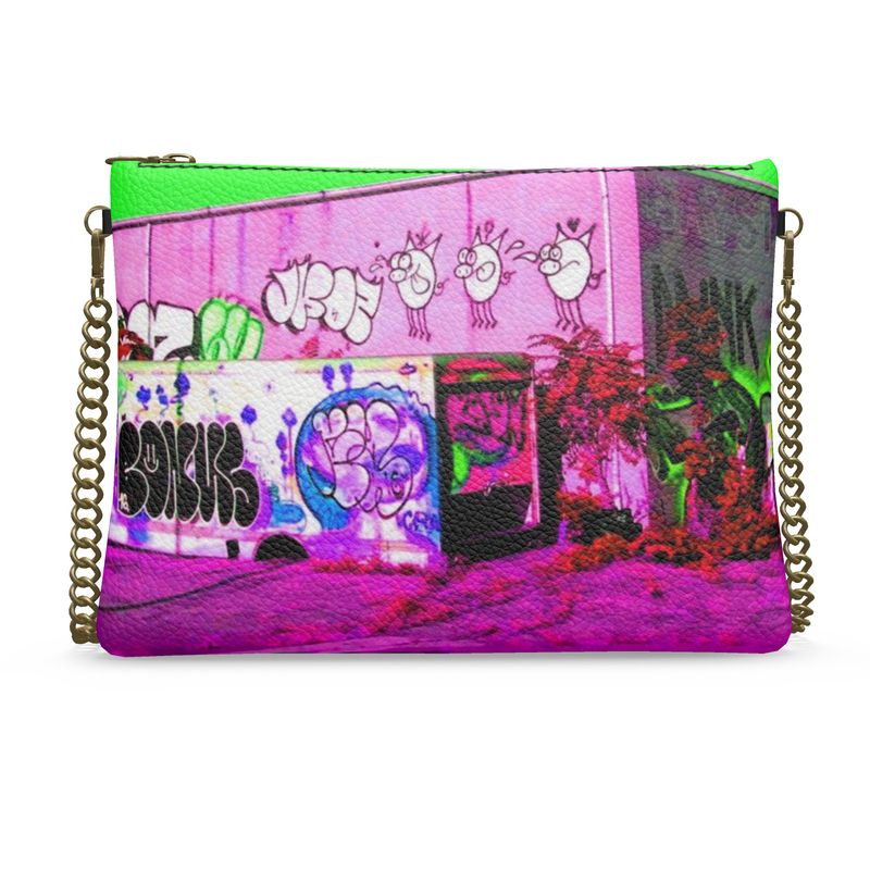 NYC Bayside Graffiti Crossbody Leather Purse