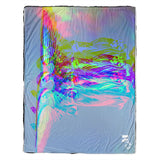 NYC Central Park Fountain Angle Black Fleece Throw