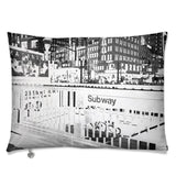 NYC Manhattan Subway Station Luxurious Velvet Sofa Cushion Pillow
