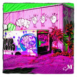 NYC Bayside Graffiti Factory Square Fleece Throw