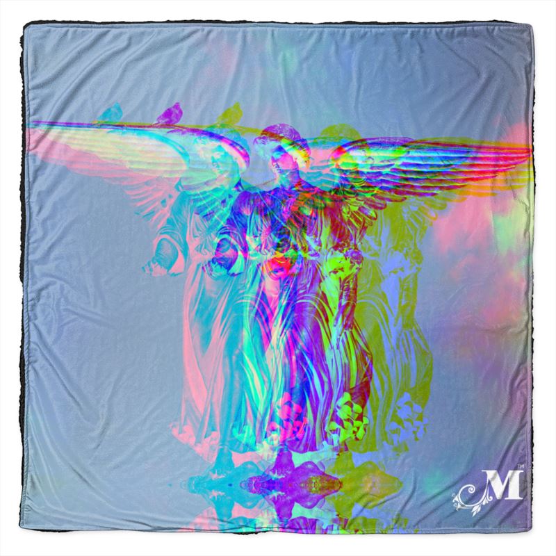 NYC Central Park Fountain Angel Square Fleece Throw